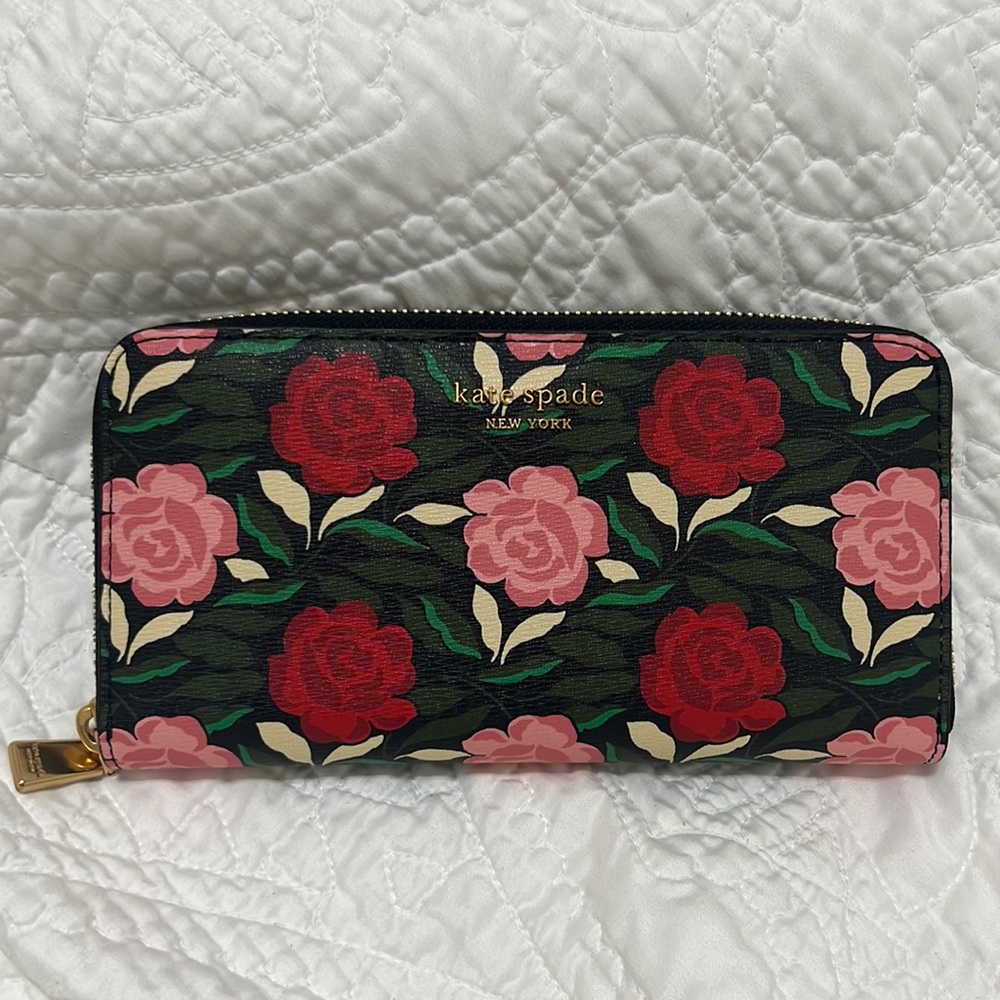 Kate Spade Morgan Rose Garden Zip Around Wallet
